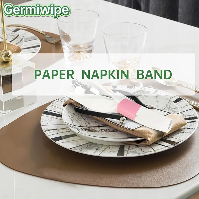 Germiwipe Paper Napkin Band Box of 500, Napkin Rings Self Adhesive - Image 6