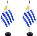 WXTWK 2 Pack Uruguay Flag Uruguay Deluxe Desk Flag Set by WXTWK