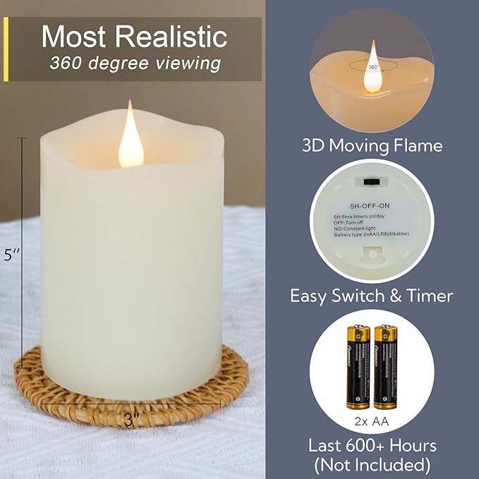 Flameless Candles Battery Operated - Image 2