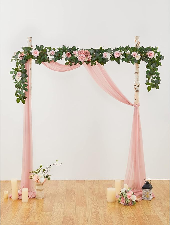 9FT Eucalyptus Garland with Flowers, Artificial Flowers Garland Table Runner - Image 4