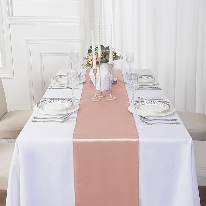 6Pack Table Runner 12 x 108 Inches Satin Silk Table Runner - Image 7