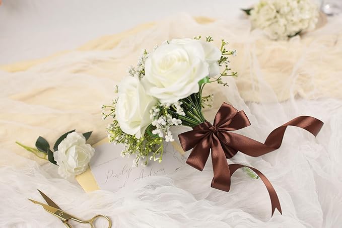 Dark Brown Satin Ribbon 1 inch X Continuous 100 Yards, Single Face Polyester - Image 6