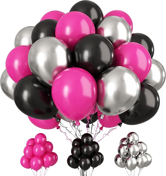 Paready Hot Pink and Black Balloons by Paready