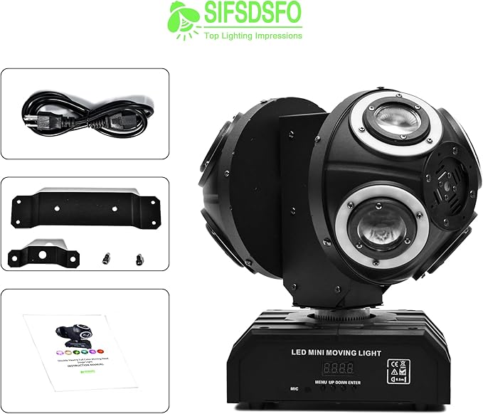 LED Moving Head DJ Light Rotating Beam Stage Lights Pin Spotlight Event Sound - Image 6