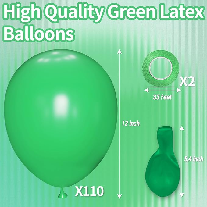 KAWKALSH Green Balloon 12 Inch - Image 2