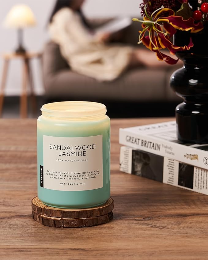 M&SENSE Sandalwood Jasmine Scented Candles, Large Soy Natural Long Lasting - Image 8