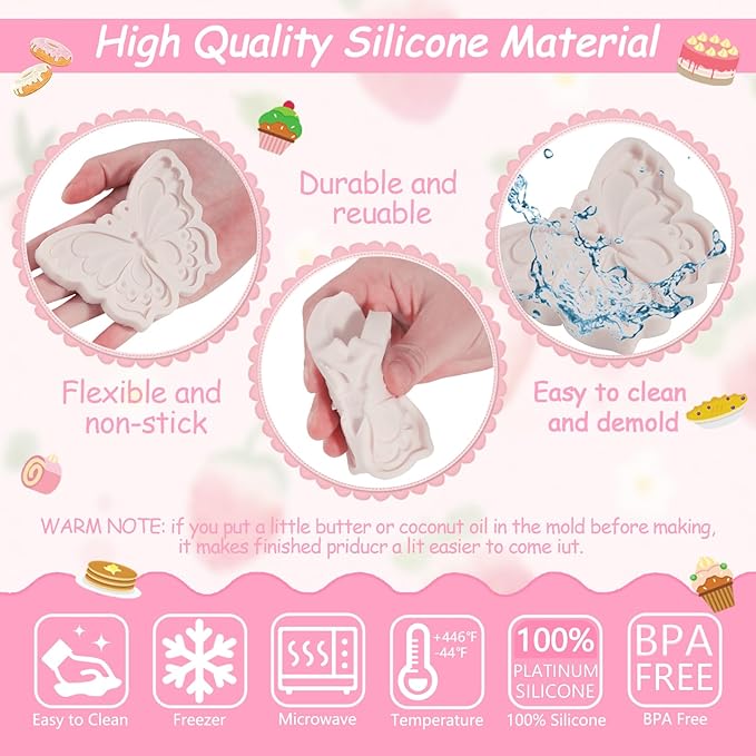 1Pcs Butterfly Silicone Mold, Chocolate Fondant Molds Butterfly Resin Mold - Image 9