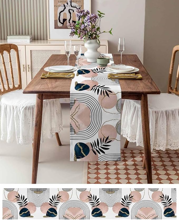 Modern Boho Cotton Linen Table Runner - Image 6