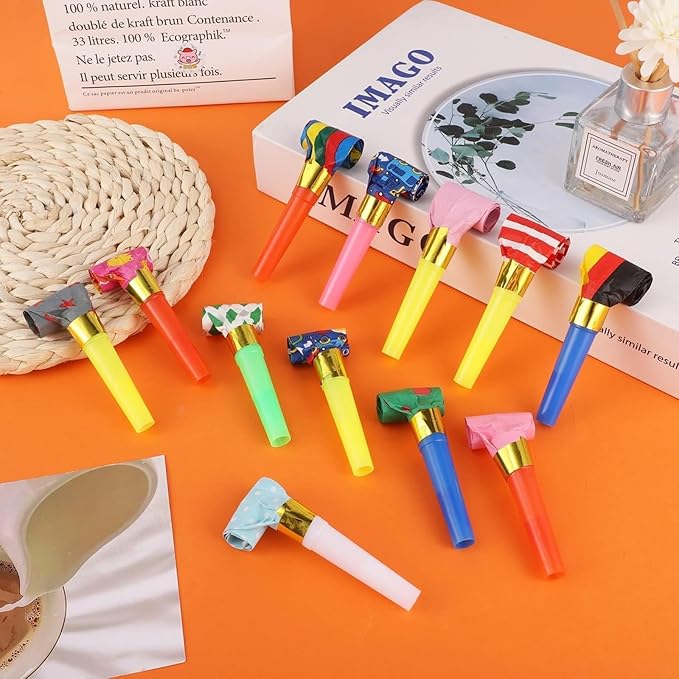 25 PCS Party Blower Blowouts Noisemakers Funny Blow Horns Colorful Birthday - Image 3