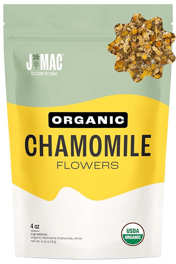 J Mac Botanicals, Organic Chamomile Flowers, Whole Dried Chamomile flower by JMACBOTANICALS