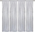 Silver Sequin Backdrop Curtains 4 Panels 2FTx8FT Wedding Photo Backdrop Glitter by HMQIANG