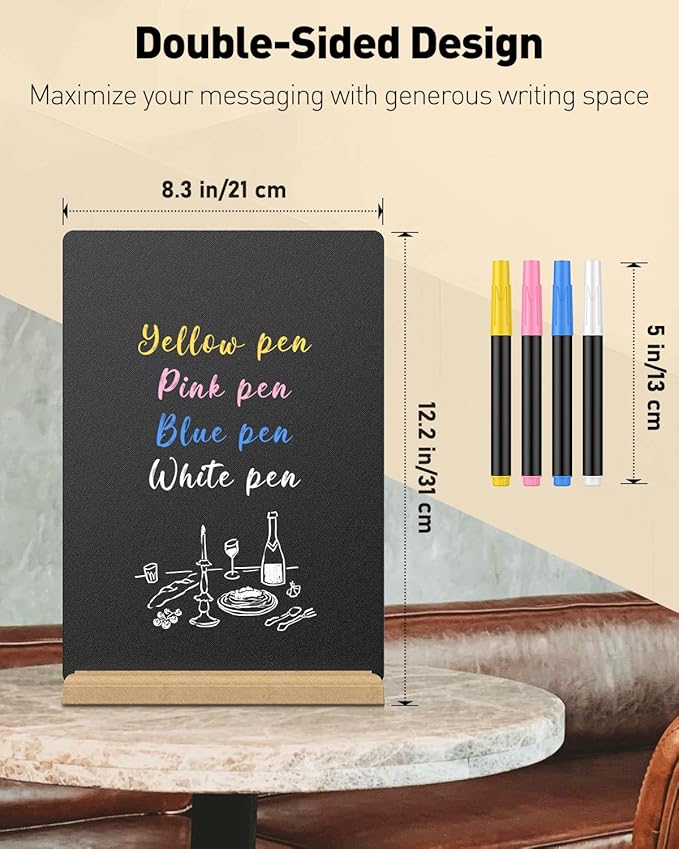 Uniclife 3 Pcs A4 Tabletop Chalkboard Sign - Image 2
