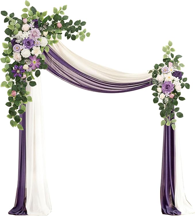 Artificial Wedding Arch Flowers Kit, Ceremony Decoration, Floral Outdoor Party by Muhanjia