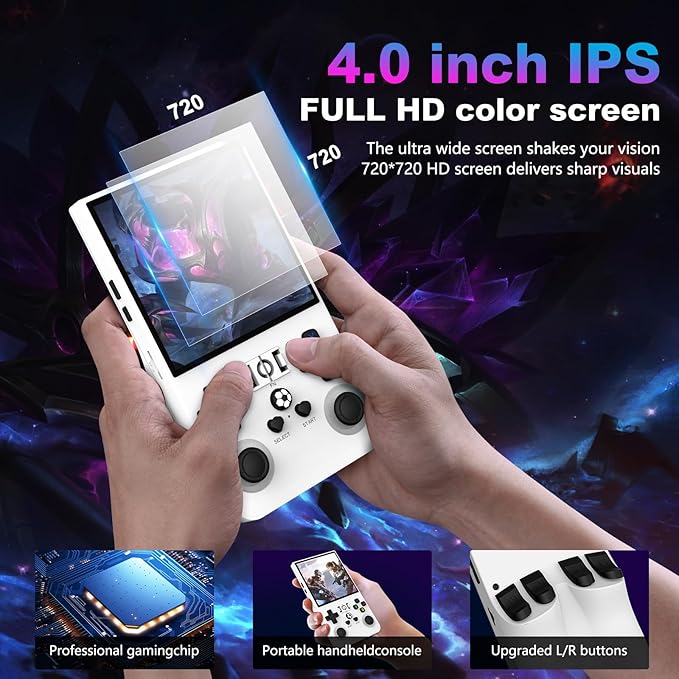 R36MAX Retro Handheld Game Console, 4.0 Inch 720x720 IPS Screen, Built-in 22 - Image 2