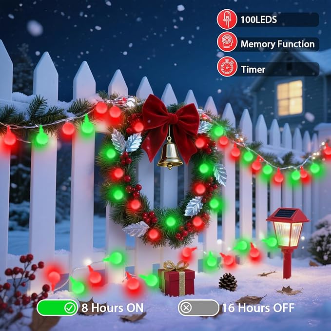 43FT 100LED Connectable Christmas String Lights Indoor Outdoor - Image 6