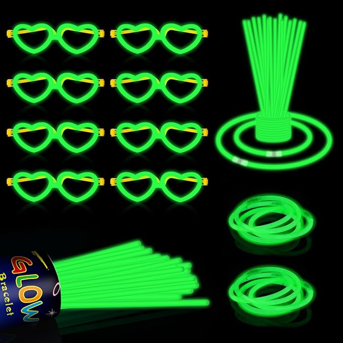 60 Pack 8” Green Glow Sticks Bulk Bright Glow Sticks by ZSMKJIAYE