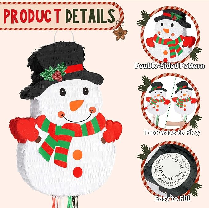 WERNNSAI Christmas Snowman Pinata - Image 4