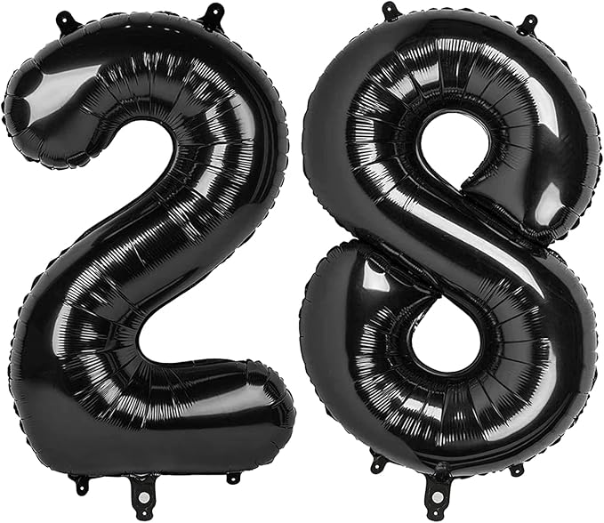 Black Number 28 Balloon by Upgesy