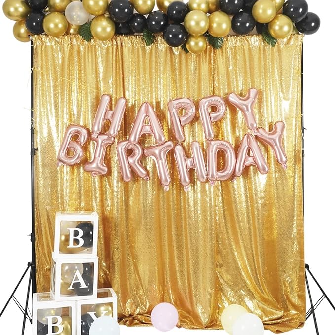 Gold Sequin Backdrop 20FTx10FT NO See-Through Photobooth Backdrop Curtains - Image 7