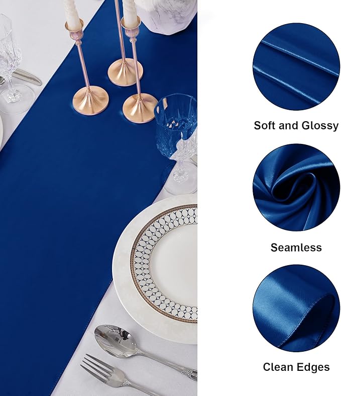 12Pack Table Runner 12 x 108 Inches Satin Silk Table Runner - Image 3