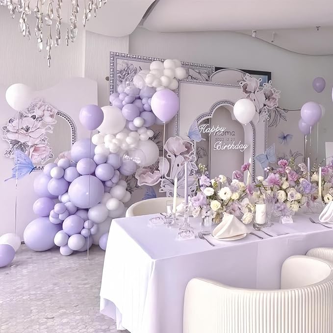 412pcs Pastel Purple Balloon Garland Arch Kit 18 12 10 5 Inch Different Sizes - Image 5