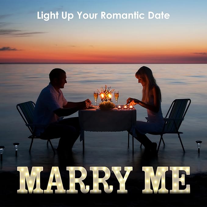 LED Marquee Letter Lights, Small Light Up Marquee MARRY ME Sign, Decorative LED - Image 7