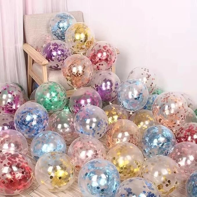 100Pcs Confetti Balloons 12 Inch Colorful Party Balloons Gold Sequin Balloon - Image 3