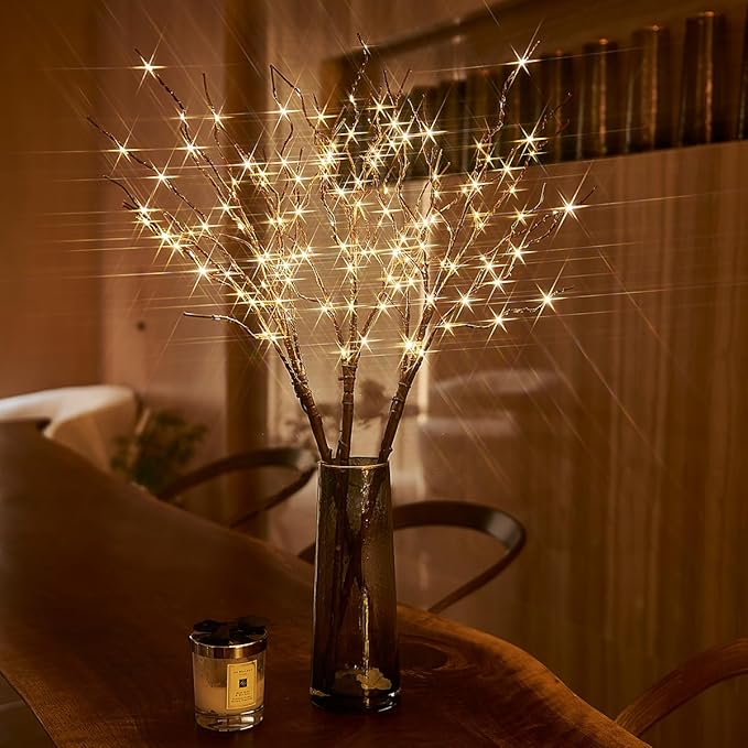 Birchlitland Lighted Branches for Vase 32in Tall 150 LED Plug in by Birchlitland