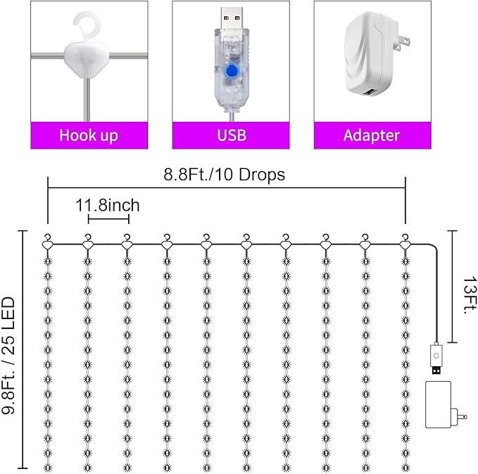 16 Colors Changing Curtain Lights - Image 6