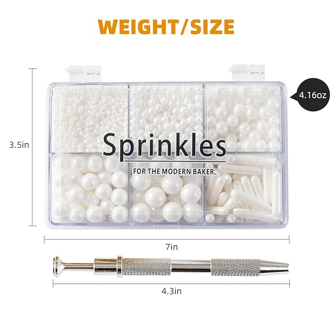 Kasvan White Mix Sugar Sprinkles - Image 4
