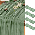 Sage Green Table Runner Cheesecloth Table Runner 4 Pack 10FT Farmhouse Table by LINXTAR