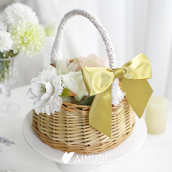 AIMUDI Gold Satin Bows 5.5" Bows - Image 5