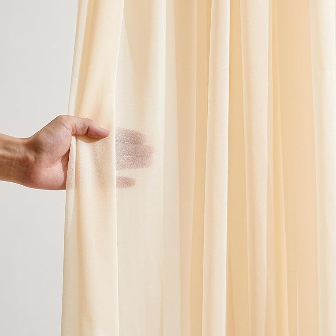 Champagne Wedding Arch Draping Fabric 3 Panels 30'' x 20FT Champagne Drapes - Image 3