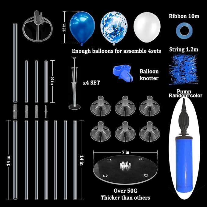 Blue Balloon Stand Centerpiece Table Decorations - Image 2