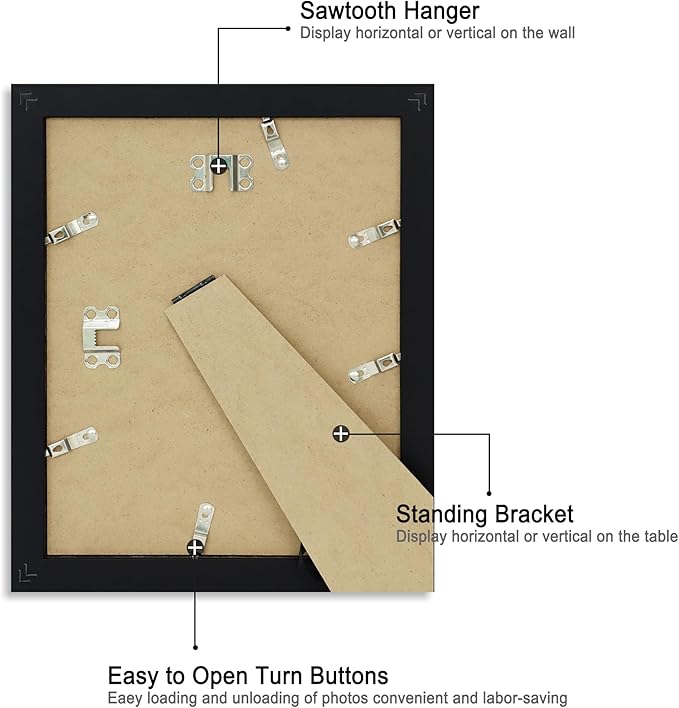 8x10 Picture Frame Set of 4, High Definition Glass Black Picture Frame - Image 5