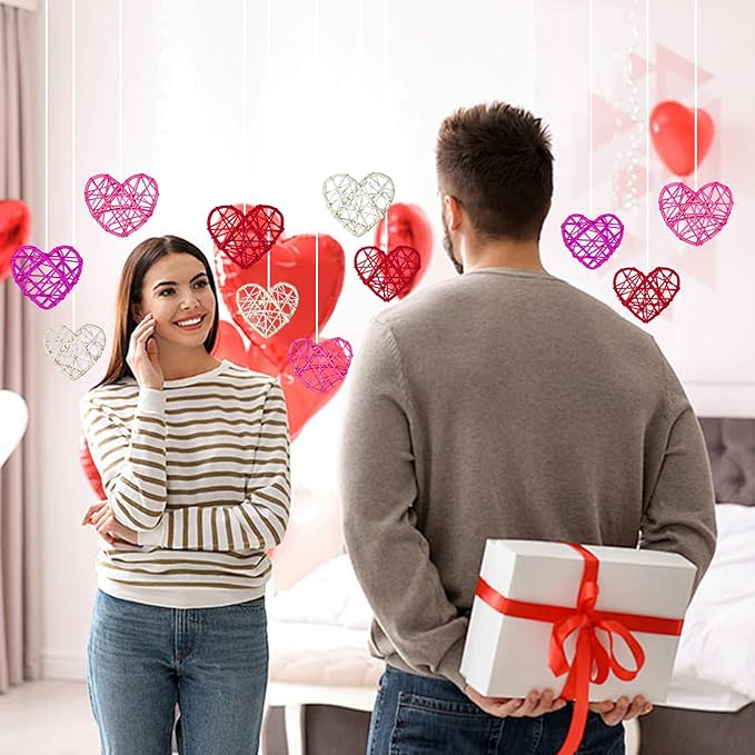 36pcs Valentine's Day Rattan Balls Heart Balls Decoration - Image 7