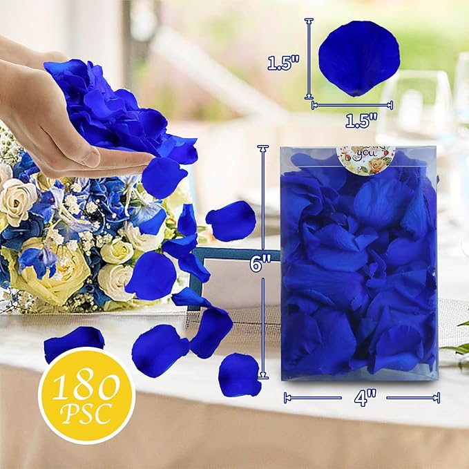200Pcs Real Dried Preserved Royal Blue Rose Petals, Natural Flowers 1.75oz - Image 3