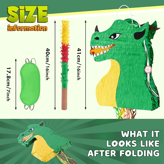 WERNNSAI Foldable Dragon Piñata - Image 3