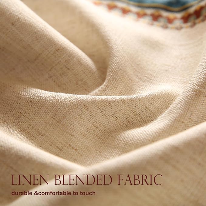 patdrea Designer Beige Farmhouse Geometric Patterned Extra Long, Wrinkle - Image 4