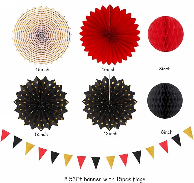 Red-Black Gold Casino Theme Party-Decorations - Image 2