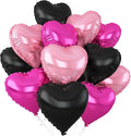 Pink Black Heart Balloons by Adorely