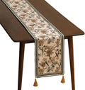 ISAENNE Designer Vintage Beige Linen Table Runner 118 Inches Extra Long by Isaennehomedecoration