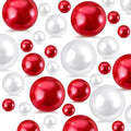 260Pcs Red&White Glossy Beads for Centerpiece Decor, Artifical Pearls Vase by EGKamhFloatingBeadsPearls