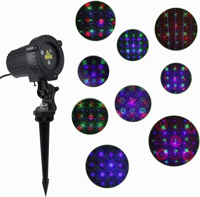 Outdoor Laser Christmas Projector Lights 18 Pattern Decorative Laser Projector by MHAZDZE