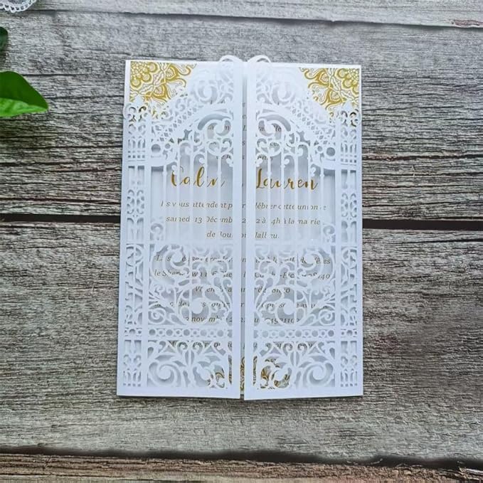 MillaSaw White Gate Invitation Card - Image 2