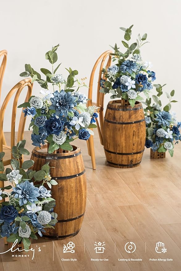 Ling's Moment 17.5" Tall Standing Artificial Flowers Arrangements 4pcs Fall - Image 3