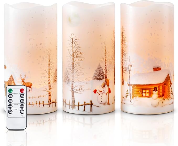 Homemory Christmas Flameless Candles Battery Operated by Homemory