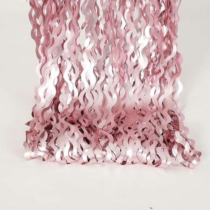 4 Pack 3.3x6.6ft Pink Tinsel Curtain Party Backdrop - Image 8