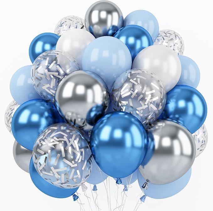 Togvu Metallic Blue Silver Balloons, Wedding Decorations by Togvu