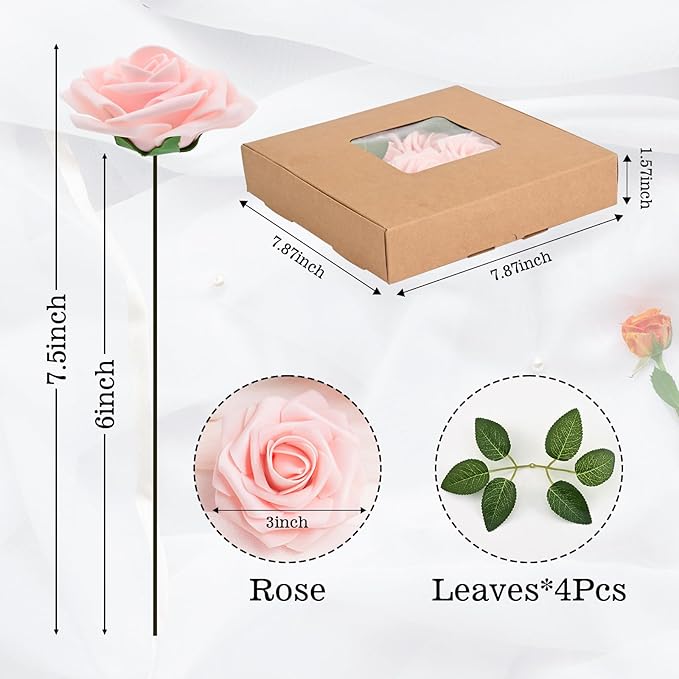 BLEUM CADE 16Pcs Artificial Flowers Fake Roses - Image 3